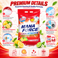 Lessive en poudre haute mousse parfum citron 5KG en sac vrac pour le Sénégal et l'Afrique, lavage à la main et en machine, OEM