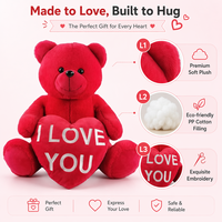 Ours en peluche personnalisé pour la Saint-Valentin, certifié CE EN71, souvenir romantique, jouet en peluche doux avec logo, conforme ASTM, cadeau personnalisé pour les amoureux