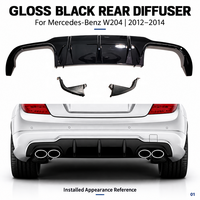 Diffuseur de pare-chocs arrière compatible avec Mercedes Benz W204 C63 C180 C200 C250 C300 C350 2012-2014