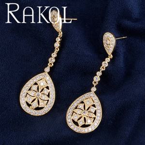 RAKOL EP607 2024 Joyería de Boda, Pendientes Largos de Circonita Colgantes para Novia, Compromiso - Product Image 4