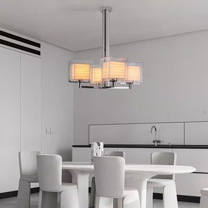 Tony Chi Wall Lamp Series Chandelier Rectangle Chrome <b>Led</b> <b>Light</b> Home Living Room Study Restaurant Lighting E26 Switch Control - Product Image 5