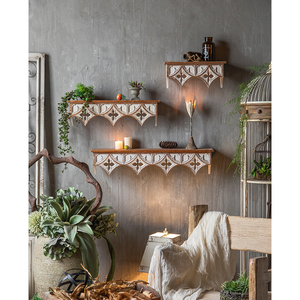 European Antique <strong>Wood</strong> Wall Mounted Storage <strong>Shelves</strong> for Home Hotels Living Room Home Decor Accessories Wholesale 2025 - Product Image 5