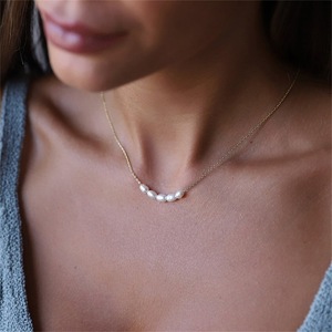 <span class=keywords><strong>Manco</strong></span> Damen Trendige Edelstahl-Gliederkette Halskette mit Süßwasserperle Vergoldet Zertifizierter Schmuck Jubiläumsgeschenk - Product Image 3