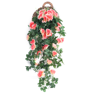 Guirlande murale de roses artificielles Hongshuo 95 cm, fleurs en soie pour décoration intérieure, plafond de salon, verdure - Product Image 5