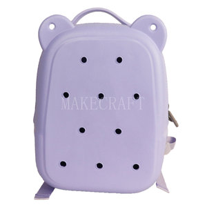 Cute EVA children's bear <b>backpack</b> cartoon ear shape zipper soft back <b>waterproof</b> <b>backpack</b> suitable for daily travel use - Product Image 2