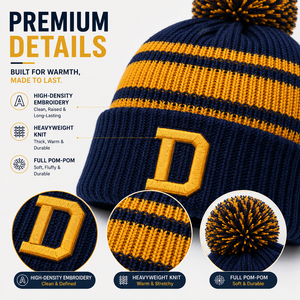 Gorro <span class=keywords><strong>de</strong></span> punto personalizado con borla y puño, colores <span class=keywords><strong>de</strong></span> equipo, para <span class=keywords><strong>invierno</strong></span>, venta al por mayor, ropa <span class=keywords><strong>de</strong></span> aficionado, bordado en blanco - Product Image 4