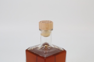 Bouteille de parfum en verre super silex, cylindre carré avec placage de flamme, Rhum épaissi, 750ml de 25 oz - Product Image 4