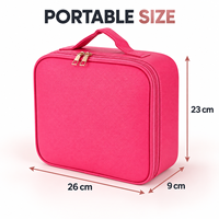 Étui à maquillage portable rectangulaire en cuir PU avec logo personnalisé, miroir LED, organiseur de cosmétiques, boîte de rangement pour bijoux, sac de voyage pour femmes