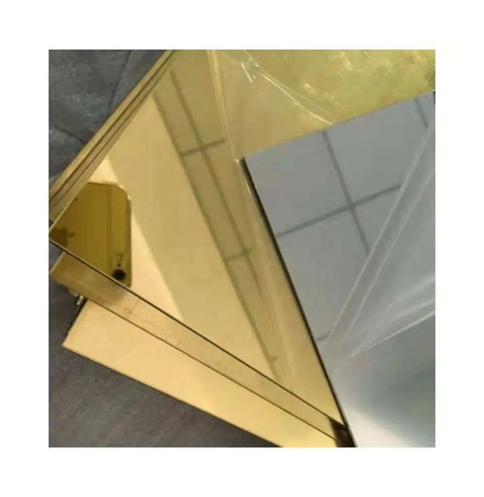 Feuille de couleur Golden Mirror/Brush Ss 201j1 201 304 316 304 feuille d'acier inoxydable dorée
