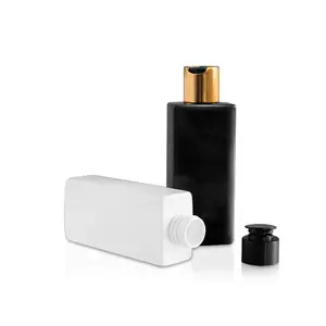 House hold black white 100ml 150ml 200ml quadrate Customized Empty plastic Dispenser bottle Shower Gel bottle Shampoo bottle