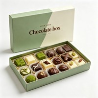 Boîte en papier personnalisée pour truffes au chocolat avec impression à l'encre de soja, emballage cadeau biodégradable pour bonbons et desserts