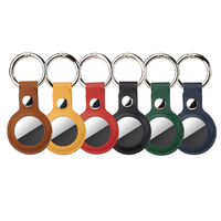 Étui porte-clés en cuir PU pour Apple AirTag – Housse de protection pour localisateur, support pour animaux de compagnie et enfants, traceur de dispositif AirTag