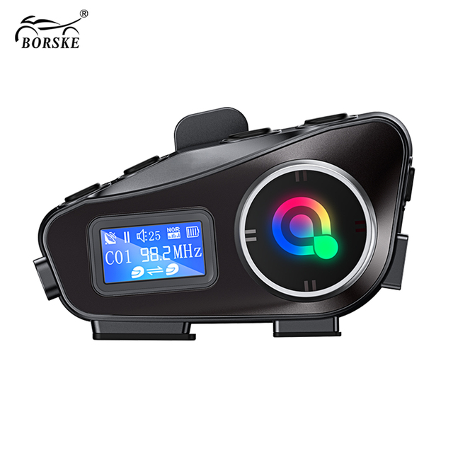 LCD Screen Volume Display Motorcycle Helmet Intercom Waterproof Helmet Motorcycles Intercom Headset