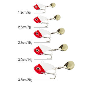 Mini vibromandrin métallique, leurre de style cyclone avec lame rotative, double usage eau douce et eau salée - Product Image 2