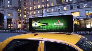 3G 4G WiFi ดิจิตอลแท็กซี่ป้ายโฆษณาหน้าจอแสดงผลบนจอทีวีจอแสดงผล LED