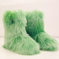 Bottes de neige mi-mollet en tissu de coton couleur unie pour femme, collection Printemps 2026, vente en gros fabricant, chaudes et durables pour l'extérieur