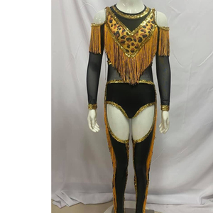 زي فريق ماغوريت زي رسمي لرقص الماغوريت الأسود والذهبي للأطفال والفتيات ملابس مسابقات ماغوريت بالترتر - Product Image 2