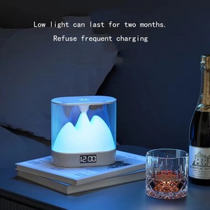 Colorful Mountain Peak Environmental Light, Night Sleep, Eye Protection, Soft <b>LED</b> Bedhead Nightlight with <b>Clock</b> Alarm <b>Clock</b> - Product Image 2