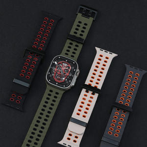 Correa de silicona para Apple Watch Ultra 3 2 49mm correa de reloj transpirable de dos tonos para la serie 11 10 46mm 45mm 42mm - Product Image 3