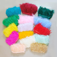Frange décorative en plumes de marabout à coudre, garniture en plumes de dinde, tissu en dentelle pour robe, vêtement, accessoire de mode, artisanat