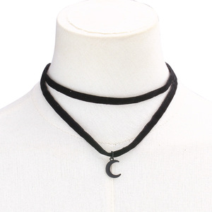 Collar de Moda con Colgante de Luna Negra, Aleación de Zinc, Diseño Geométrico, Varias Capas, Joyería para Fiestas, Origen Yiwu - Product Image 2