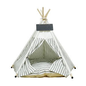 Ins Hot Sale Huisdier Tipi Fold Pet Tent Meubel Kat <span class=keywords><strong>Bed</strong></span> Met Pad Houten Hondenbed Kleine Huizen Voor Honden Eco Vriendelijk Huisdier <span class=keywords><strong>Bed</strong></span> - Product Image 3