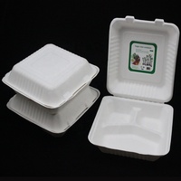 Assiettes jetables en pulpe de bagasse à trois compartiments de 9 à 10 pouces, vaisselle de fête compostable, 100% biodégradable