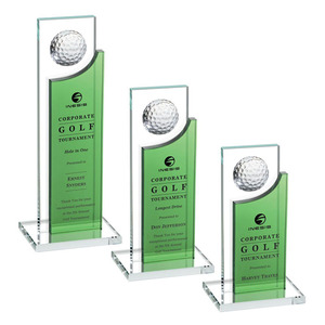Trofeo de cristal con forma de pelota de golf, grabado con láser, premio de vidrio para torneo corporativo de golf, regalo. - Product Image 1