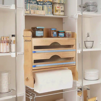Étagère de rangement moderne en bambou et boîte à bijoux, organisateur mural multifonction à 5 niveaux pour cuisine, salle de bain, salon