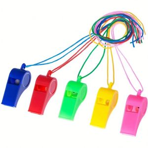 Sifflet d'arbitre sportif coloré personnalisé avec logo, sifflet de survie avec cordon, cadeau avec corde, sifflet en plastique - Product Image 4
