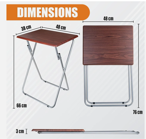 Mesas Plegables para <span class=keywords><strong>TV</strong></span> para Comer, 19 x 15 x 26 Pulgadas, Color Café, Juego de 2 - Product Image 4