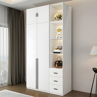 Armoire classique durable personnalisée en usine armoire de rangement pour chambre meubles anti-poussière belle armoire en bois MDF blanc