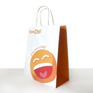 Punching Portable White Biodegradable Food Grade Kraft Paper Bag Flexographic Printing Enterprise Logo Classic Milk Jewelry - Product Image 3