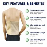 Ceinture abdominale beige avec panneau frontal côtelé à double texture et panneaux latéraux lisses effet feutre