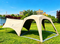 Tente dôme gonflable à cinq côtés, grand espace, protection UV, imperméable, installation rapide, abri pour le camping en plein air