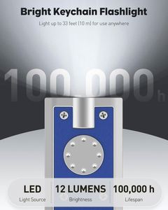Custom Logo LED Keychain Flashlight Mini <b>Square</b> LED Keychain Light 12 Lumen Portable Bright <b>Battery</b> Powered Key Ring Torch - Product Image 4
