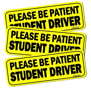 Aimant de conducteur <span class=keywords><strong>personnalisé</strong></span> pour <span class=keywords><strong>voiture</strong></span>, veuillez être Patient, étudiant, conducteur magnétique réfléchissant, autocollant de pare-chocs - Product Image 3
