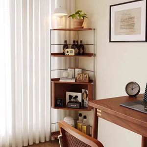 <span class=keywords><strong>Étagère</strong></span>s d'angle en bois massif vintage en acier inoxydable vitrines multifonctionnelles salon chambre <span class=keywords><strong>étagère</strong></span>s <span class=keywords><strong>CD</strong></span> Racks - Product Image 3