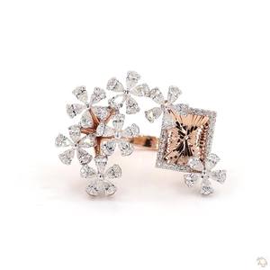 Designer Gold <b>Diamond</b> <b>Ring</b> for Women Premium Fine Jewelry Sparkling Engagement Wedding Fashion Daily Wear Gift - Product Image 1