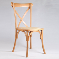 Chaises de restaurant empilables en bois à dossier croisé, design moderne, en rotin massif, pour salle à manger et mariage, vente en gros, 25 jours
