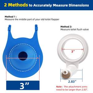 Válvulas de Inodoro de 3 Pulgadas para <span class=keywords><strong>Gerber</strong></span> 99-788, Repuesto de Goma con Cadena de Acero Inoxidable, Ahorro de <span class=keywords><strong>Agua</strong></span>, Fácil de Instalar, Azul - Product Image 6