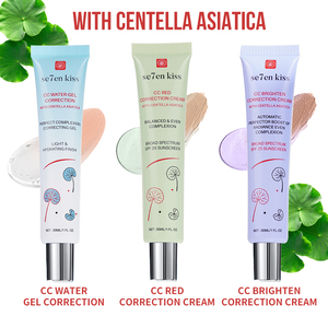 <span class=keywords><strong>Crème</strong></span> Correctrice de Couleur Se7en Kiss <span class=keywords><strong>CC</strong></span> avec Centella Asiatica, SPF25, Écran Solaire, Éclaircissement Automatique, Réducteur de Rougeurs, 30ml, Vente en Gros OEM - Product Image 1