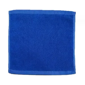 100% katun biru 30cm * 30cm handuk wajah warna biru.