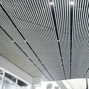 Metal Ceiling System Bamboo Color Round Pipe Aluminum Baffle Ceiling