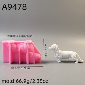 แม่พิมพ์ซิลิโคนทำมือรักษ์โลก สำหรับงานหล่อแบบ PC Ins Style ของตกแต่งรูปสุนัขดัชชุนด์ อุปกรณ์ทำเค้ก Kingnoo รุ่น A9478 - Product Image 5