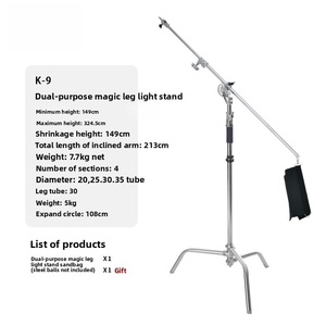 Serie Meeking/TUTU K-<span class=keywords><strong>9</strong></span>, Soporte en C de Doble Uso para Transmisión en Vivo, Patas Mágicas de Acero Inoxidable Reforzado, Desmontable, Profesional para Estudio de Cine - Product Image 5