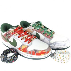 Cordones Planos para Zapatos con Diseño Navideño de Muñeco de Nieve y Alce, 8mm de Ancho, 80-160cm, Cordones de Poliéster con Estampado Navideño para Zapatillas Af1 - Product Image 2