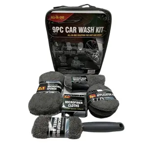 Microfiber Household Clean Products Dust Cloths Sponge Oem Rim Detailing Microfiber Wheel Cleaning Brush Detail Car L Wash Set