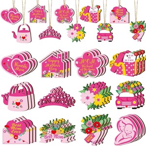Mother's Day Wooden Pendant Tags Heart Shape Hanging Decorations For Party Wall Decor - Product Image 3