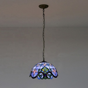 Lámpara Colgante Tiffany de Estilo Barroco Morado de 12 Pulgadas LongHuiJing - Product Image 5